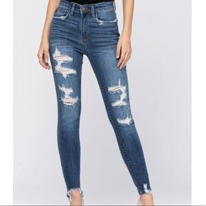 Judy Blue Skinny Distressed Jeans- Size 13/31